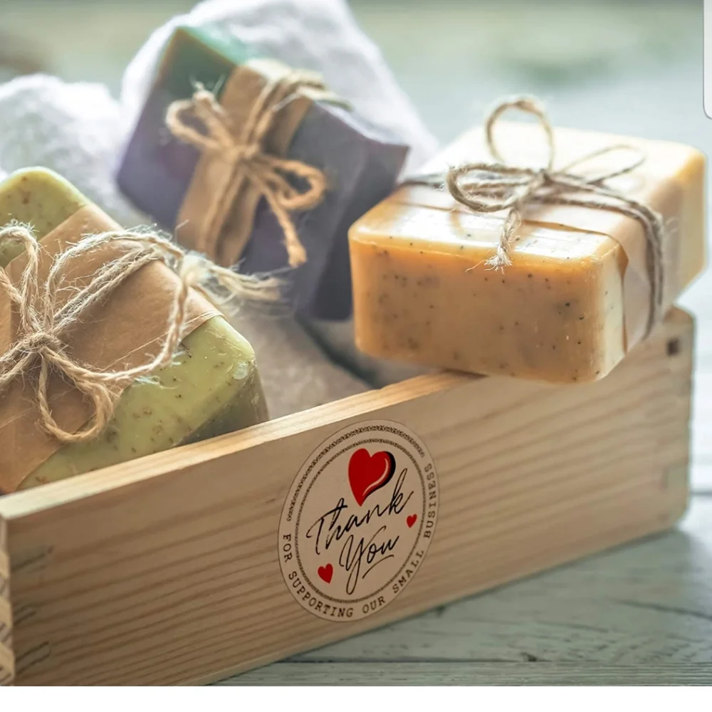 60 ct  2 inch  Kraft Paper THANK YOU FOR SUPPORTING OUR SMALL BUSINESS